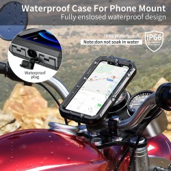 Waterproof Bike Phone Holder Case Universal Motorcycle Bicycle Phone Mount 360 Rotation Adjustable Handlebar Clip Stand