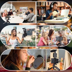 Mobile Vlogging Kit Smartphone Video Shooting Equipment Set Codenser Mic Led Light and Tripod Stand Mobile Vlogging Kit Smartphone Video Shooting Equipment Set Codenser Mic Led Light and Tripod Stand