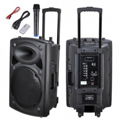 Rechargeable Bluetooth karaoke trolley speaker with wireless microphone Rechargeable Bluetooth karaoke trolley speaker with wireless microphone