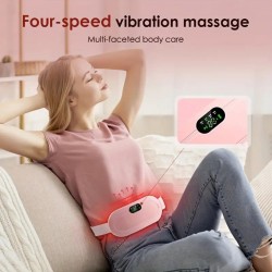 Heating pad for Period Cramps & Vibration sliming Massage belt with 3 heat levels and 3 massage modes, back or belly heating pad.