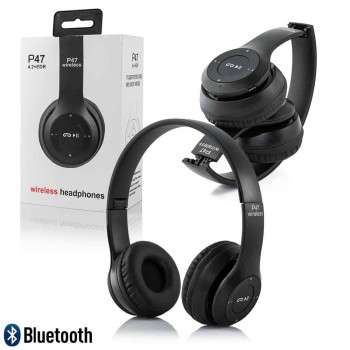 P47 Bluetooth Wireless Headphones Foldable with Microphone Stereo Earphones 3.5mm Audio Support FM