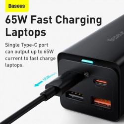 Baseus 65W GaN3 Pro Desktop Charger Power Strip US Plug Charging Station Fast Charger