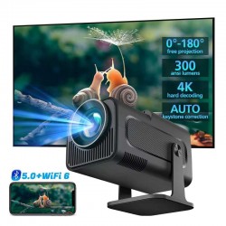 HY320 4K Smart Android Projector | WiFi 6 + Bluetooth 5.0 | Auto Keystone | 180 Inch Display