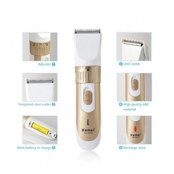 Kemei KM-9020 Electric Hair Clipper Rechargeable Men Hair Trimmer Gold