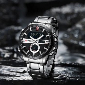 Curren 8384 Military Mens Analog Digital Watch-Black