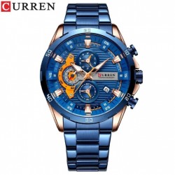 CURREN 8402 Wristwatch Stainless Steel Chronograph Watch-Blue