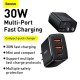 BASEUS Compact Quick Charger 2U-C Three Ports 30W Travel Power Adapter US Plug BASEUS Compact Quick Charger 2U-C Three Ports 30W Travel Power Adapter US Plug