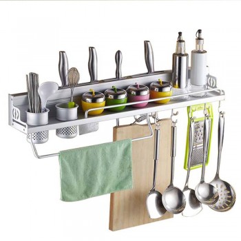 Multi functional Wall Hanging Aluminum Kitchen Rack